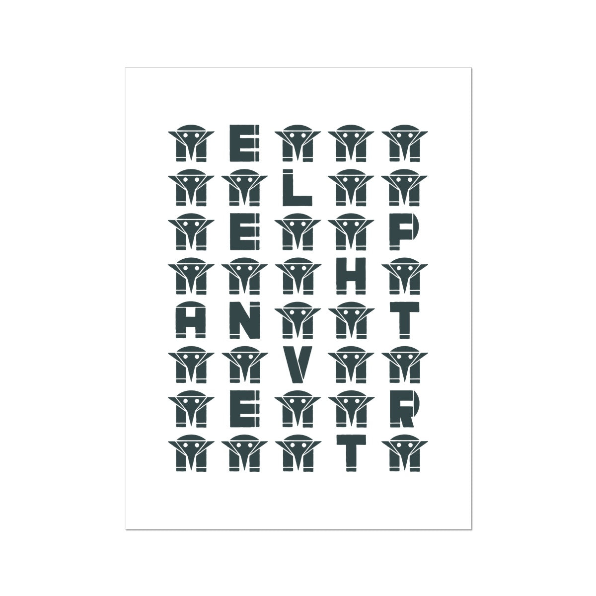 AQUA HMP2 - 04 - Elephant Vert - Wall Art Poster