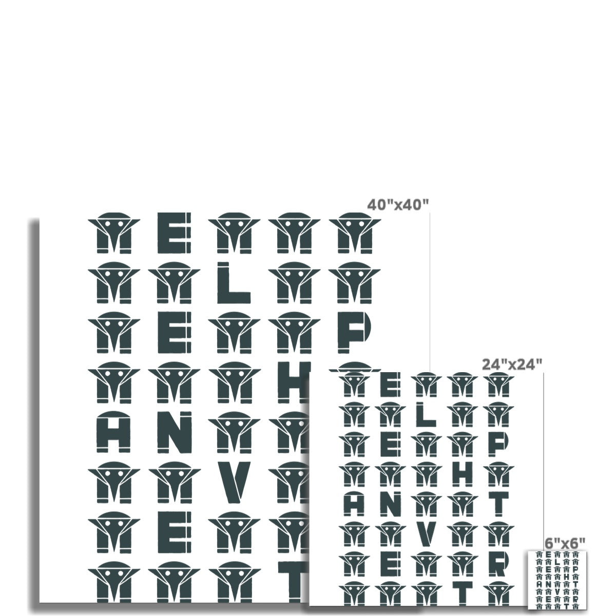 AQUA HMP2 - 04 - Elephant Vert - Wall Art Poster