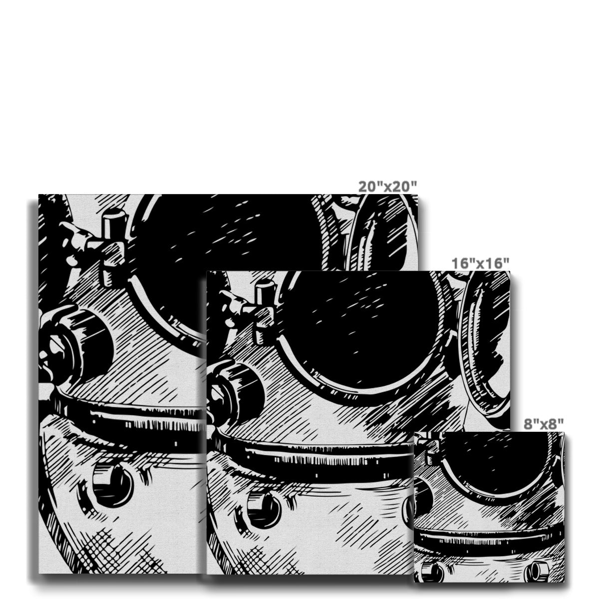 AQUA B&W - 05 - Ozean-Astronaut - Öko-Leinwand