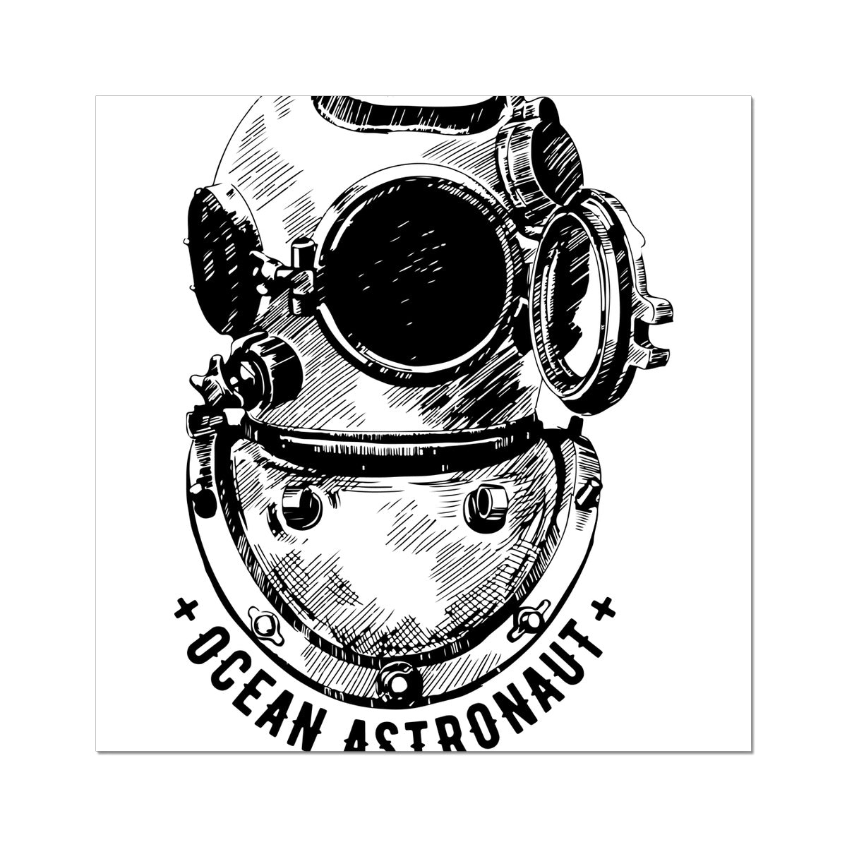 AQUA B&W - 05 - Ocean astronaut - Wall Art Poster