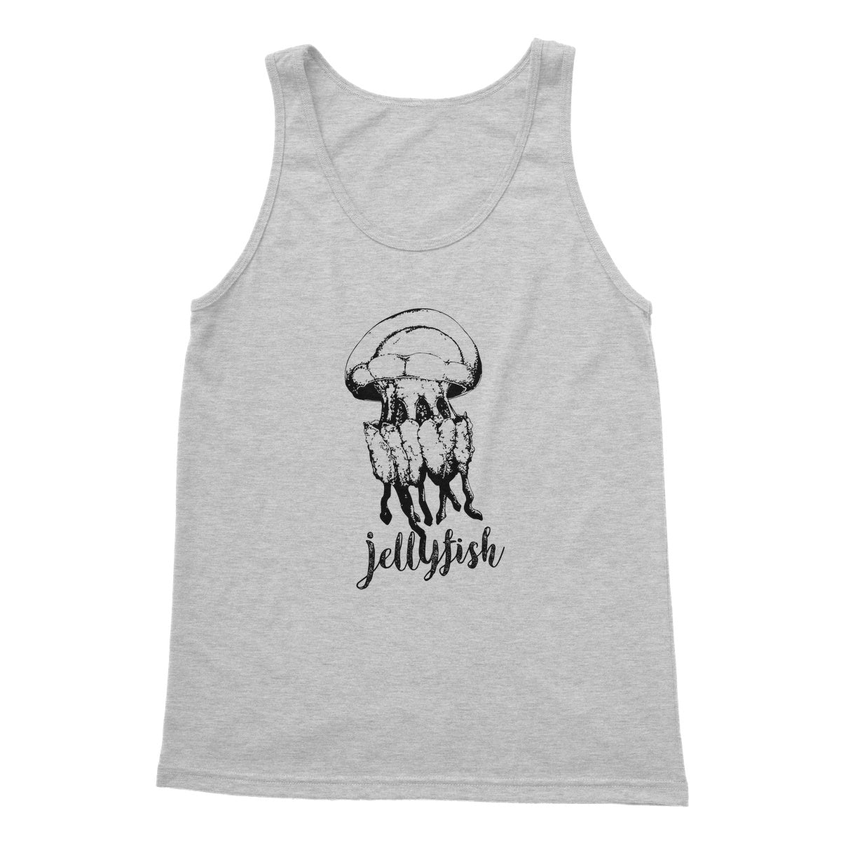 AQUA B&W - 02 - Jellyfish - Softstyle Tank Top