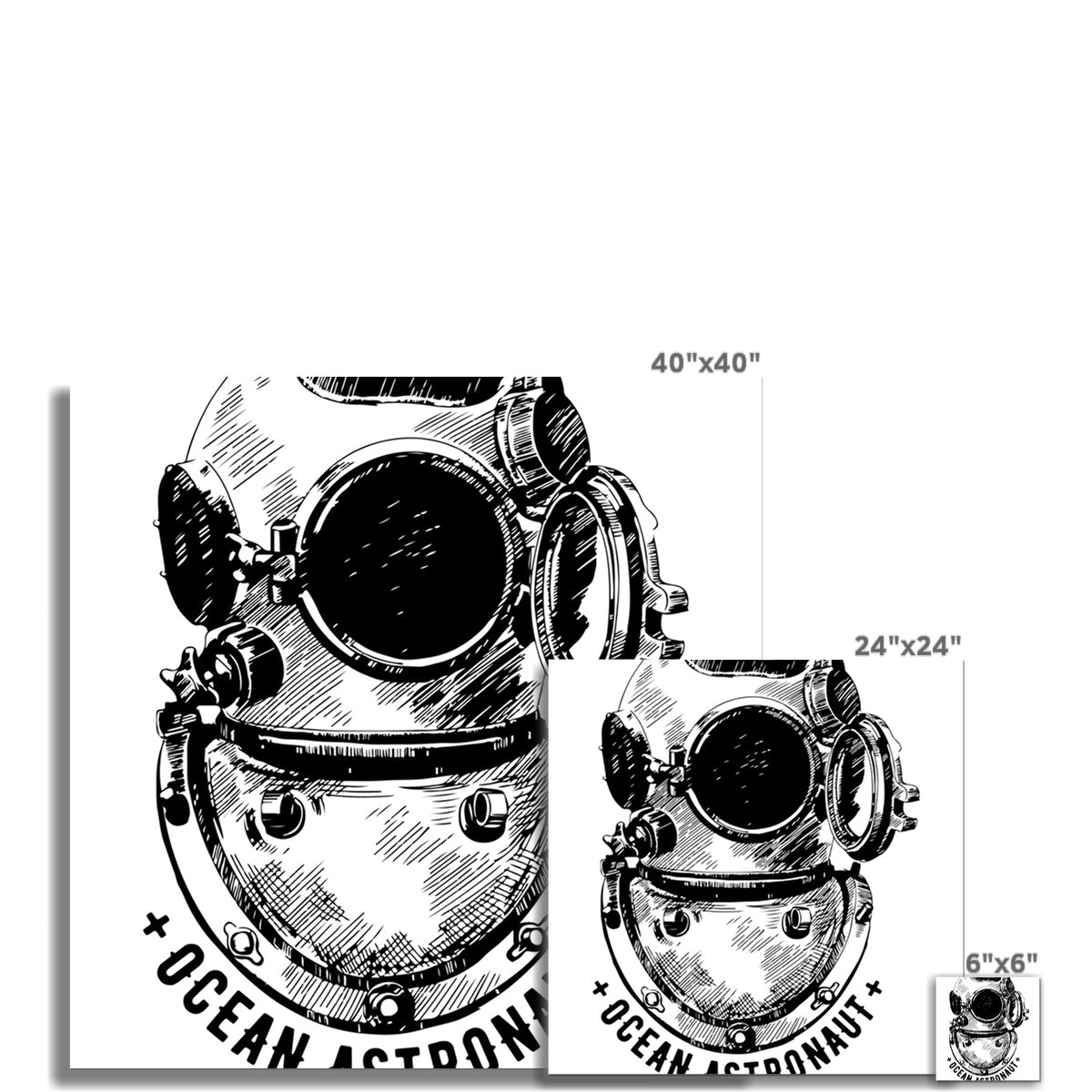 AQUA B&W - 05 - Ozeanastronaut - Gerollte Leinwand