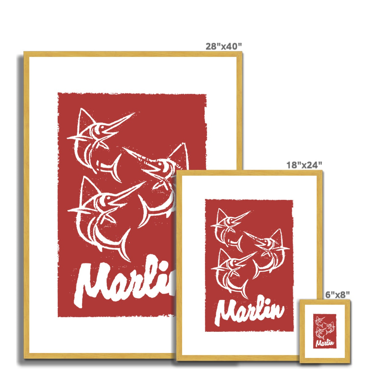 AQUA HMP2 - 07 - Marlin - Impressão antiga emoldurada e montada