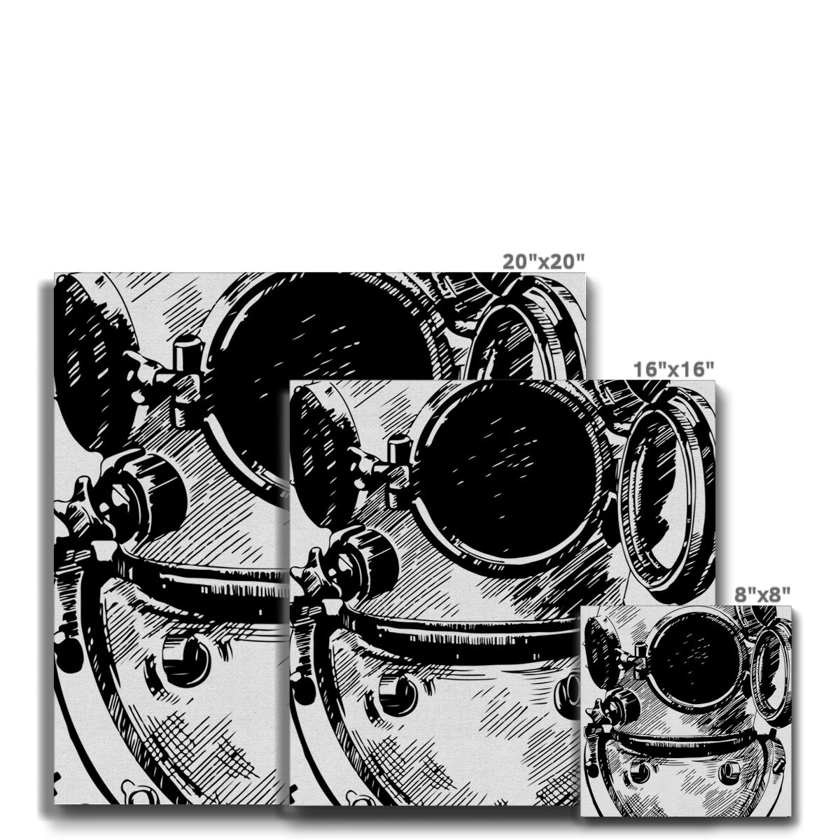 AQUA B&W - 05 - Ozean-Astronaut - Öko-Leinwand