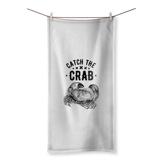 AQUA B&W - 07 - Catch the crab - Beach Towel