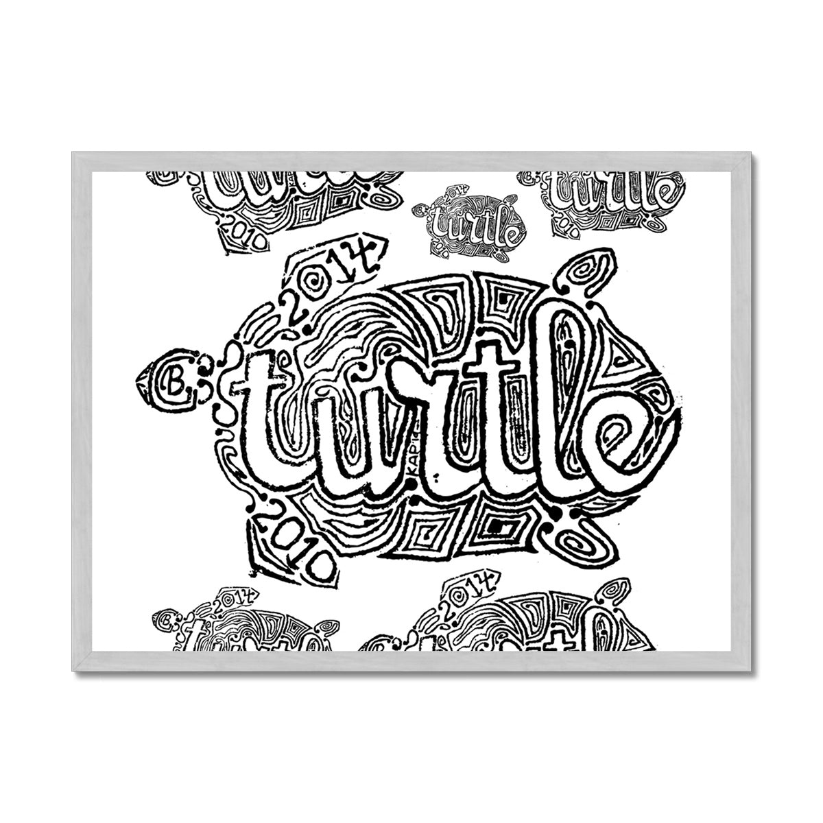 AQUA HMP2 - 12 - Turtle - Antique Framed Print