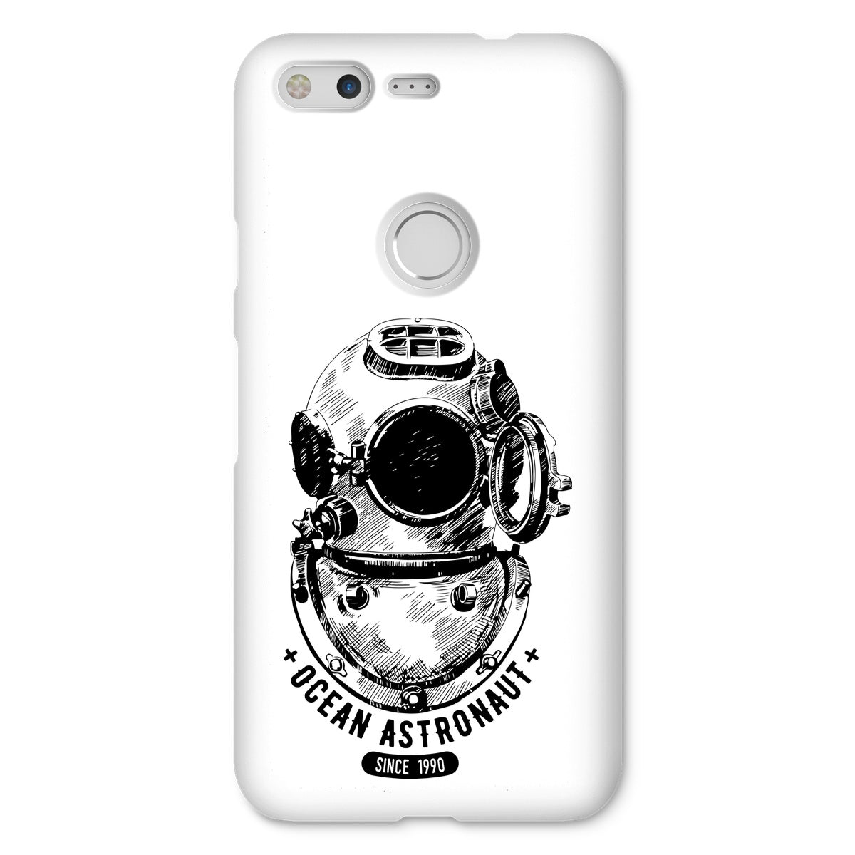AQUA B&W - 05 - Ocean astronaut - Snap Phone Case