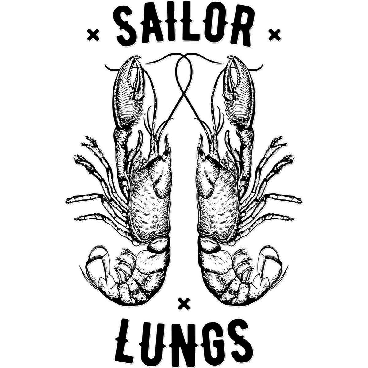 AQUA B&W - 06 - Sailing Lungs - Temporary Tattoo