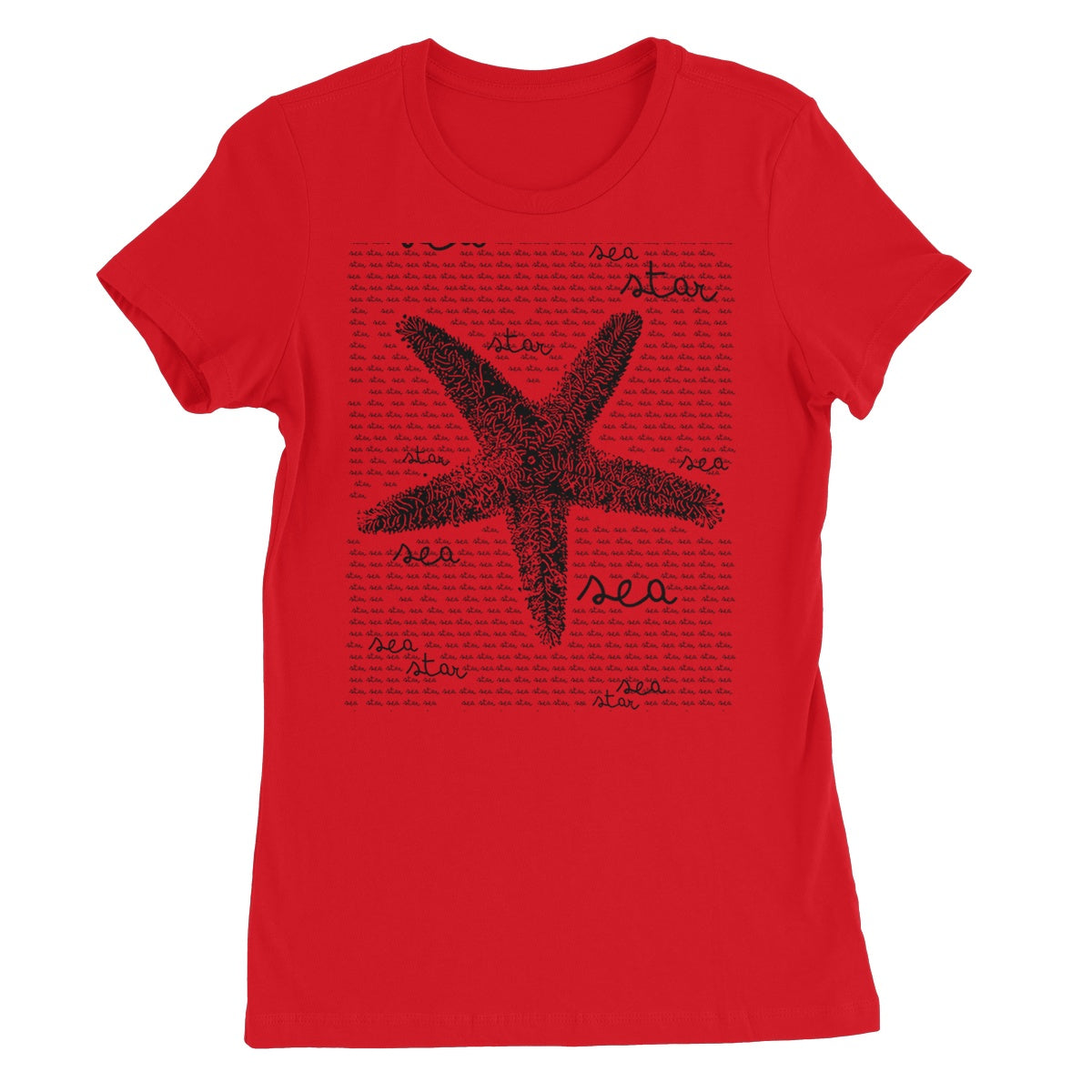 AQUA B&W - 08 - Sea Star - Women's Fine Jersey T-Shirt
