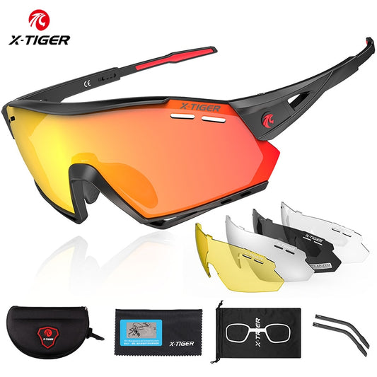 X-Tiger Cycling Glasses Polarized Photochromic Cycling Sunglasses Mountain Bicycle Glasses MTB Protection Cycling Goggle Eyewear