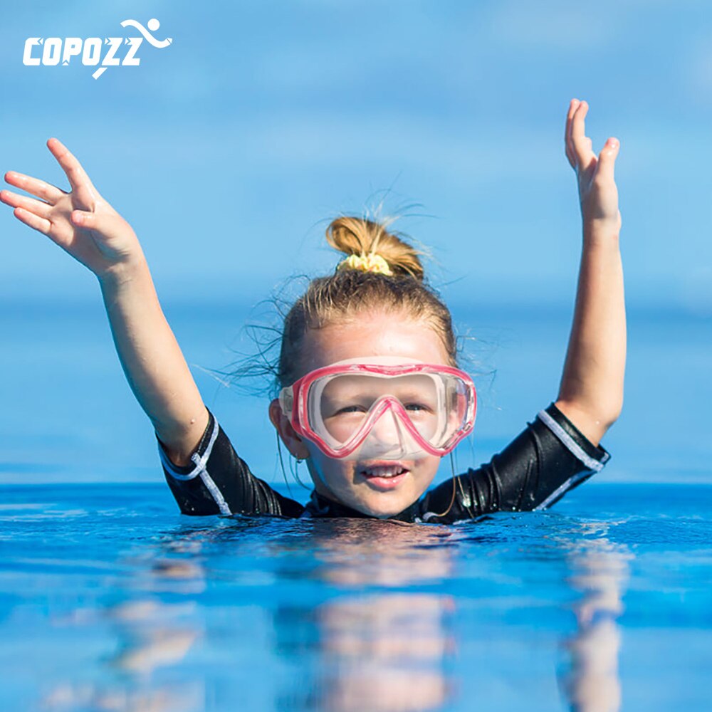 COPOZZ Diving mask kids Full face HD Anti Fog Scuba Mask Underwater snorkel mask set Kids Swimming Snorkel Diving Equipment