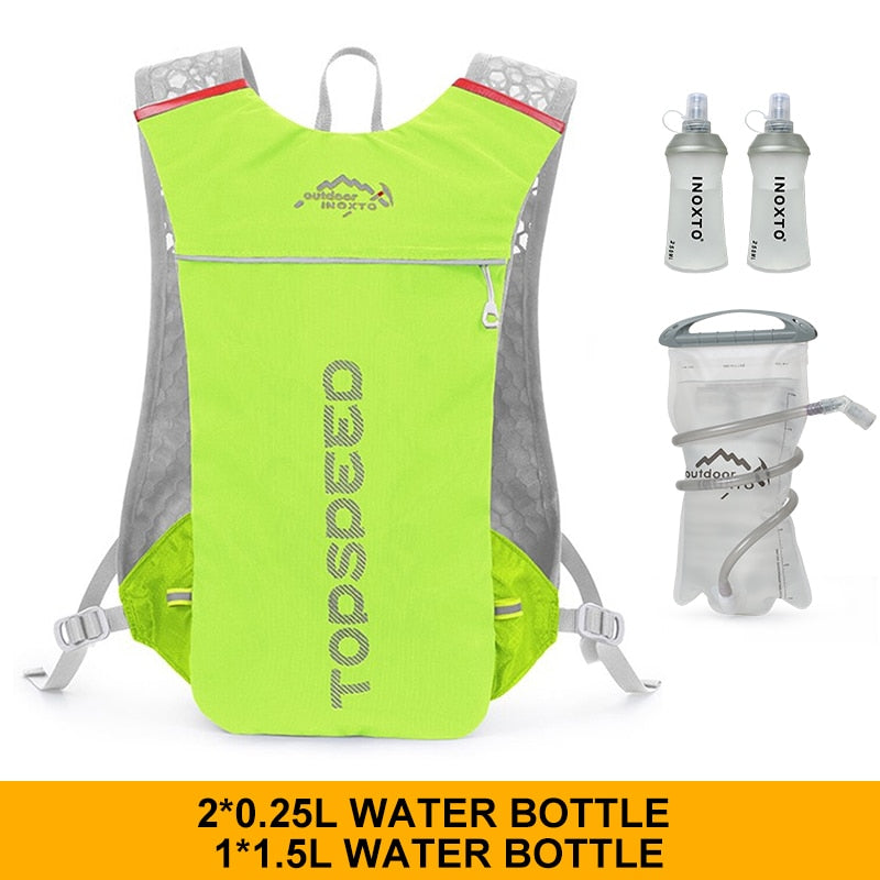 Trail running backpack 5L super running hydrating vest bag marathon running cycling backpack bag 250ml soft bottle bottled water