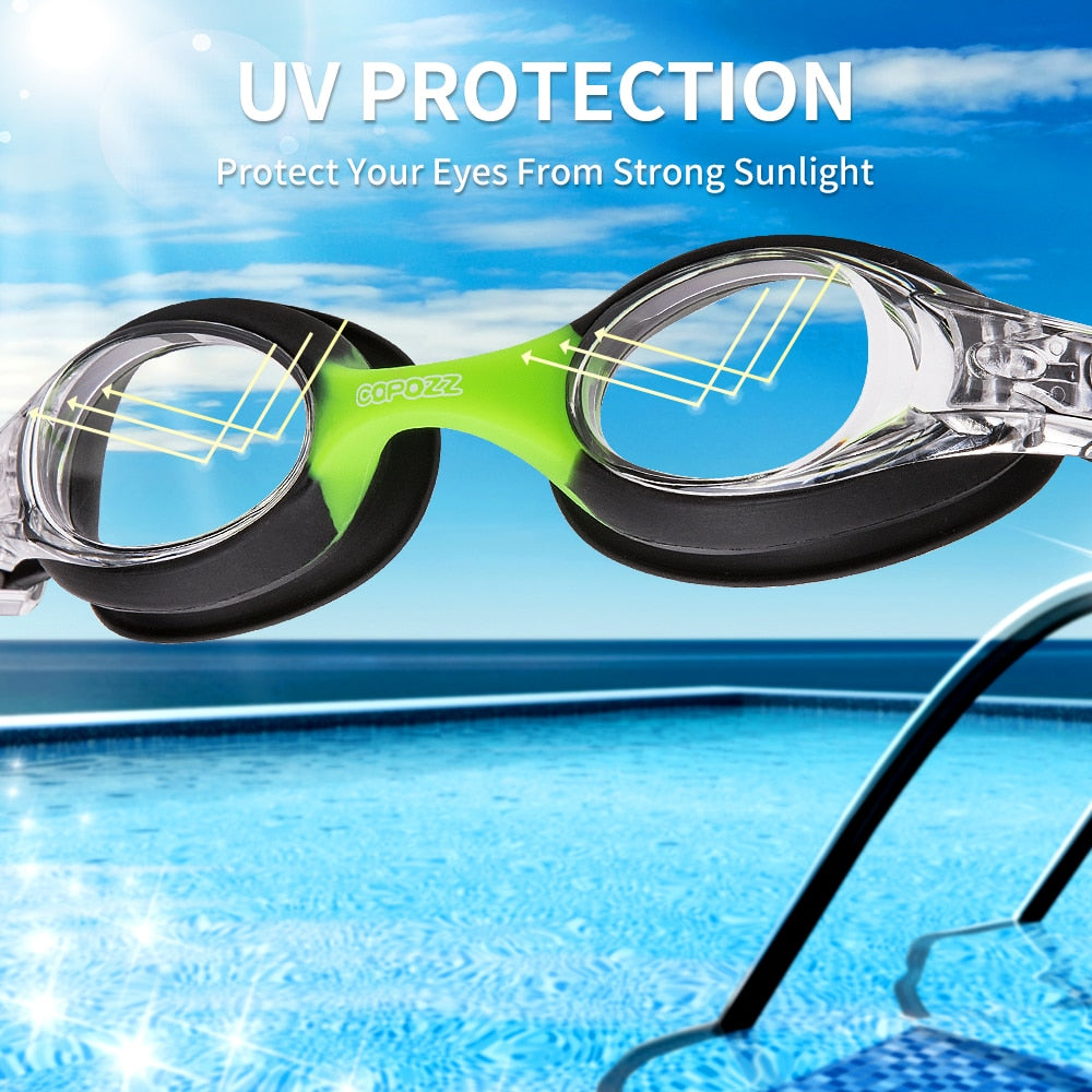Copozz Waterproof Anti Fog UV Child Professional Colored Lenses Diving Swimming Glasses kids Eyewear Swim Goggles Gafas Nata