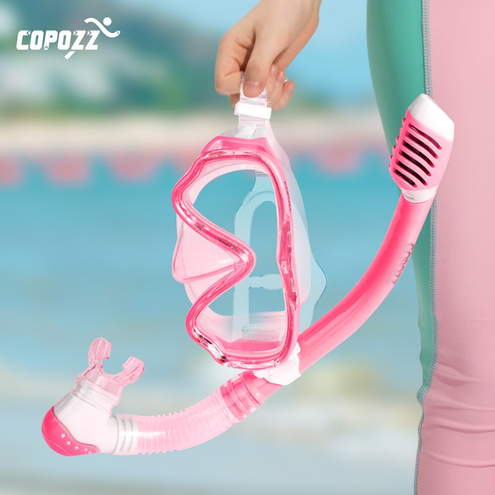COPOZZ Diving mask kids Full face HD Anti Fog Scuba Mask Underwater snorkel mask set Kids Swimming Snorkel Diving Equipment