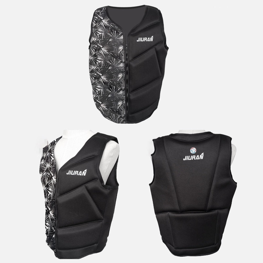 Conveniente adulto neoprene natação flutuabilidade pesca colete salva-vidas jaqueta flutuante resgate mar pesca colete canoagem vela