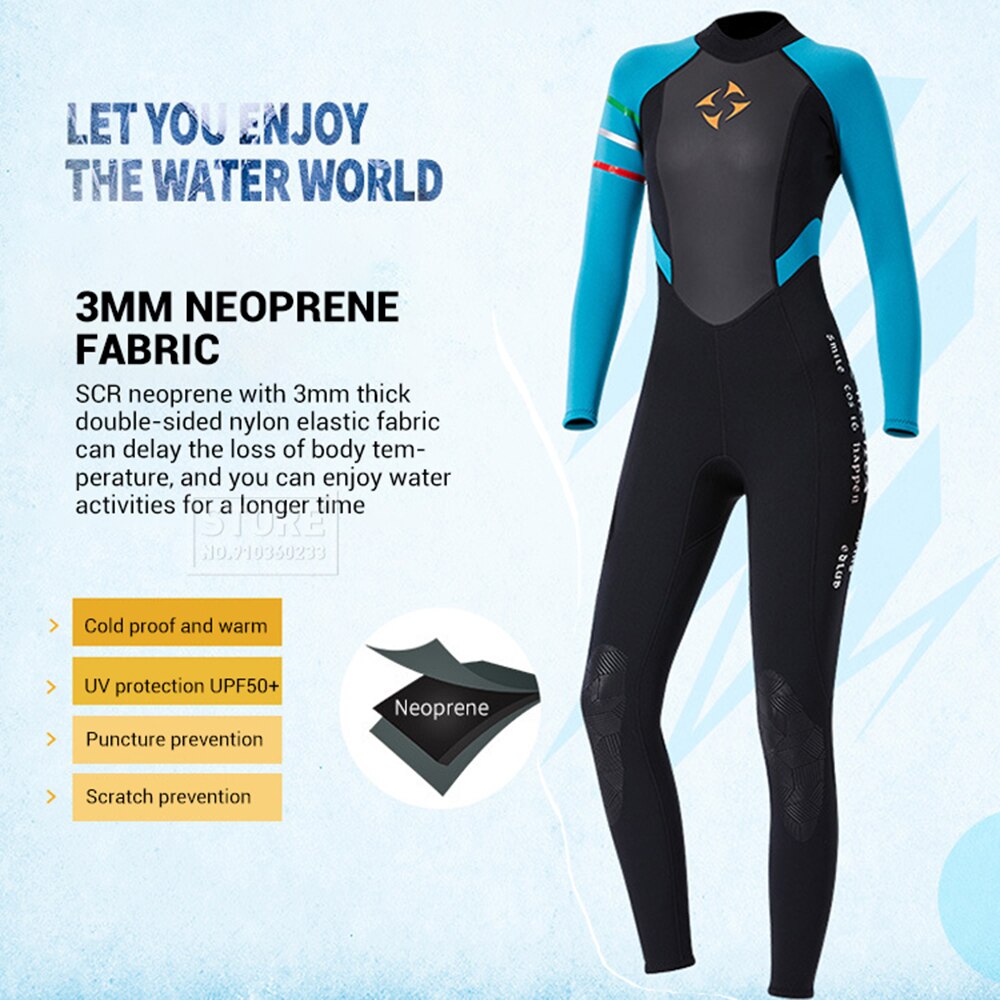 Neoprene 3MM Wetsuit Women Underwater Fishing Kitesurf Hunting Windsurf Snorkeling Surf Clothes Spearfishing Scuba Diving Suit