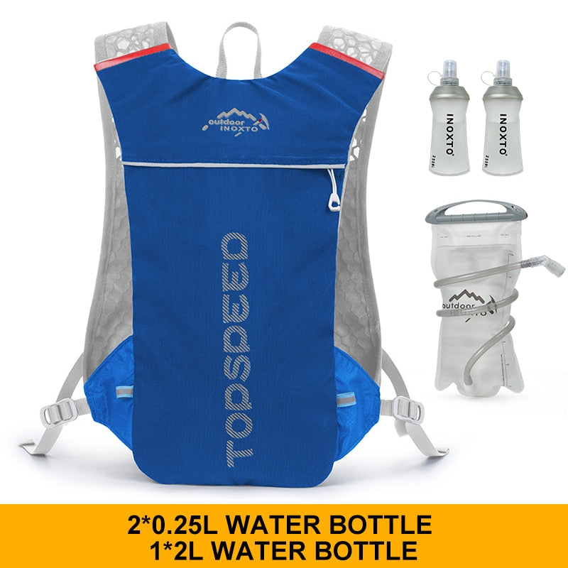 Trail running backpack 5L super running hydrating vest bag marathon running cycling backpack bag 250ml soft bottle bottled water