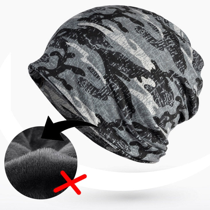 Chapéu de lã outono inverno verão masculino feminino tático militar exército camuflagem gorro de malha de algodão crânio cachecol térmico camo boné