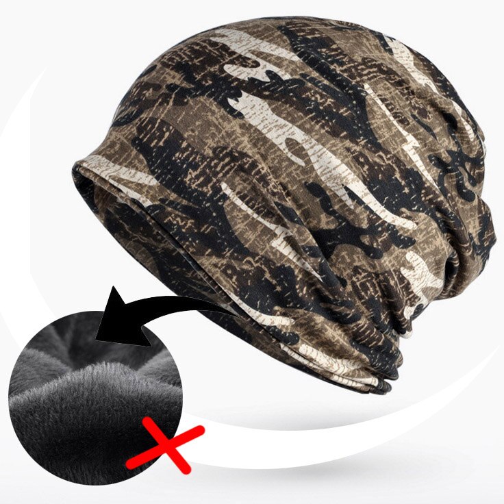 Chapéu de lã outono inverno verão masculino feminino tático militar exército camuflagem gorro de malha de algodão crânio cachecol térmico camo boné
