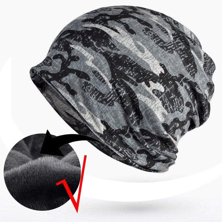 Chapéu de lã outono inverno verão masculino feminino tático militar exército camuflagem gorro de malha de algodão crânio cachecol térmico camo boné