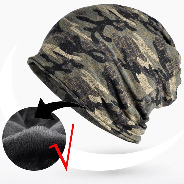 Chapéu de lã outono inverno verão masculino feminino tático militar exército camuflagem gorro de malha de algodão crânio cachecol térmico camo boné