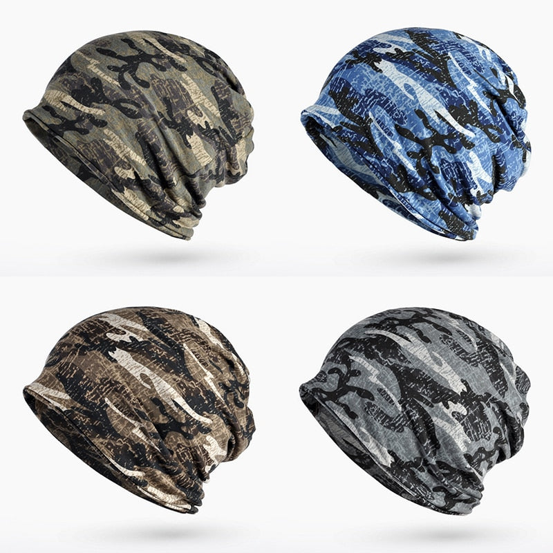 Chapéu de lã outono inverno verão masculino feminino tático militar exército camuflagem gorro de malha de algodão crânio cachecol térmico camo boné