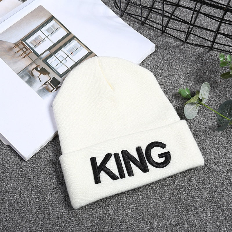 Neu kommen Marke King Queen Hysteresenkappe Männer Frauen BEANIE Sport Hip Hop Hut Paar Stickerei Hut im Freien Strickmütze