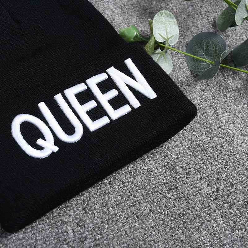 Neu kommen Marke King Queen Hysteresenkappe Männer Frauen BEANIE Sport Hip Hop Hut Paar Stickerei Hut im Freien Strickmütze