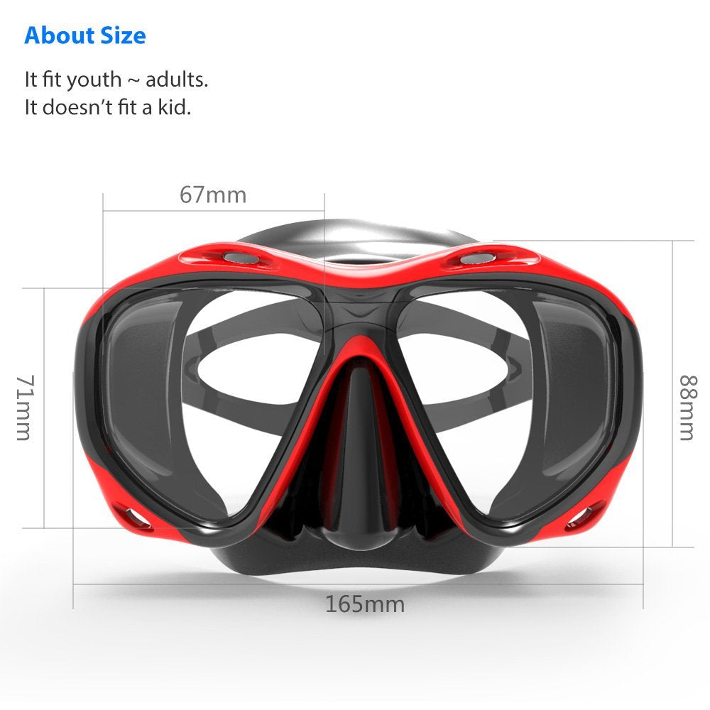 Copozz Brand Professional Skuba Diving Mask Goggles Watersports Snorkel Equipment Underwater Hunting Mask Presbyopia Myopia Lens