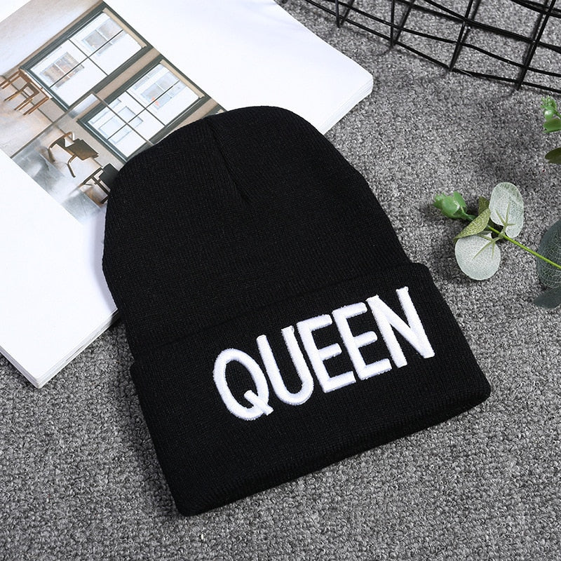 Neu kommen Marke King Queen Hysteresenkappe Männer Frauen BEANIE Sport Hip Hop Hut Paar Stickerei Hut im Freien Strickmütze