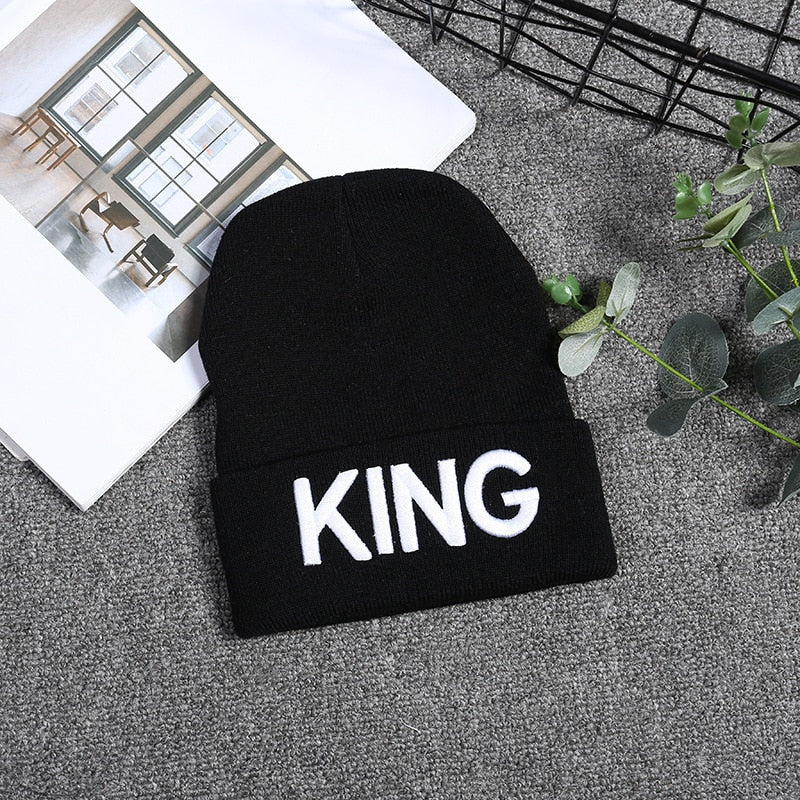 Neu kommen Marke King Queen Hysteresenkappe Männer Frauen BEANIE Sport Hip Hop Hut Paar Stickerei Hut im Freien Strickmütze