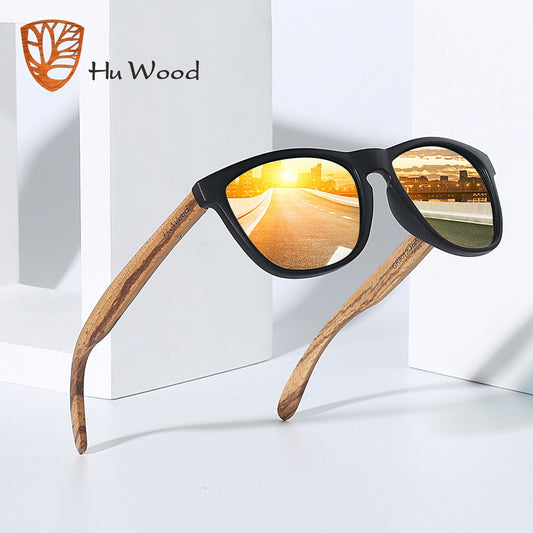 HU WOOD Brand Design Bamboo Sunglasses Sea Gradient Lenses UV400 Driving Shade Mens Sunglasses Eyewear gafas de sol hombr GR8012