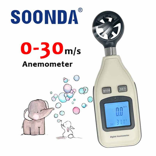 2-in-1 Air Anemometer Wind Speed Measuring Instruments Device With Wind Sensor For Windsurf,Shooting,Dron Flying,Hiking,Surfing