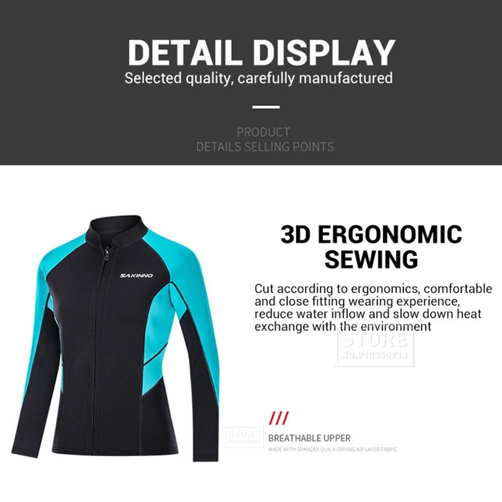 Women Neoprene 2MM Wetsuit Jackets Scuba Diving Surf Hunting Windsurf Swimwear Underwater Fishing Clothes Kitesurf Spearfishing