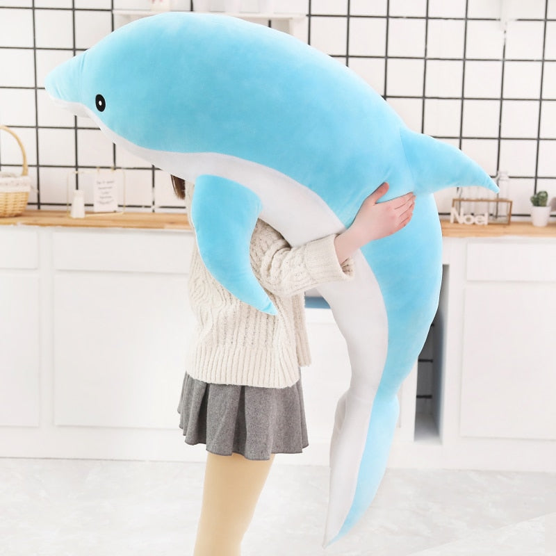 160cm Large Kawaii Dolphin Plush Toys for Children Stuffed Sea Animal Doll Soft Baby Sleeping Pillow Lovely Gift for Kids Girls
