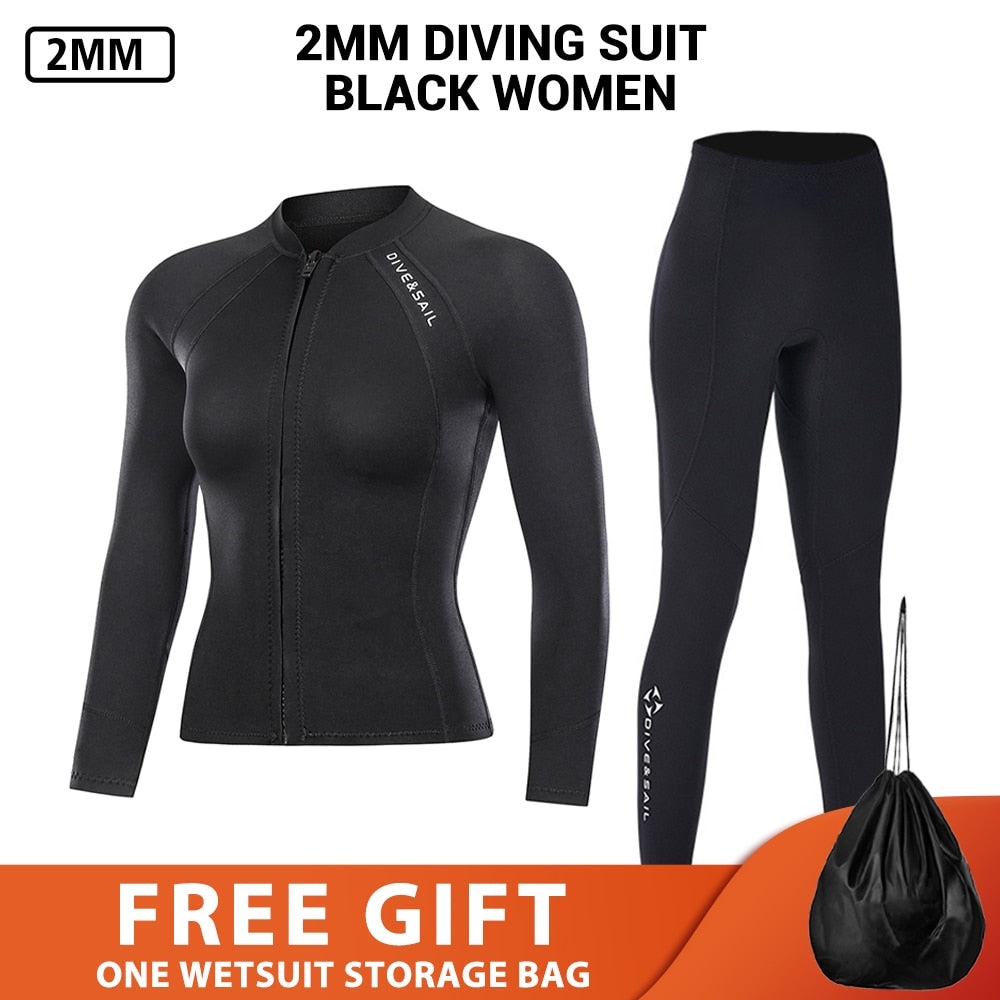 Neoprene 2MM 3MM Men Women Wetsuit Jacket Scuba Diving Suit Surf Snorkeling Underwater Fishing Spearfishing Kitesurf Equipment