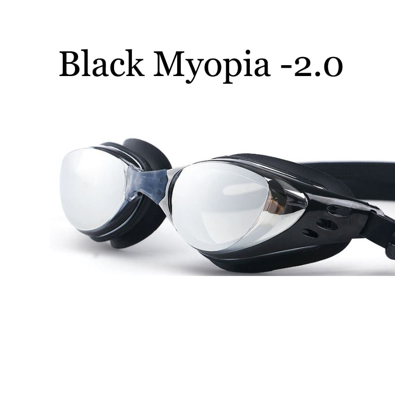 Myopia Swimming glasses -1.0~-10 Waterproof Anti-Fog arena Prescription swim eyewear water Silicone Big diving goggles Men Women