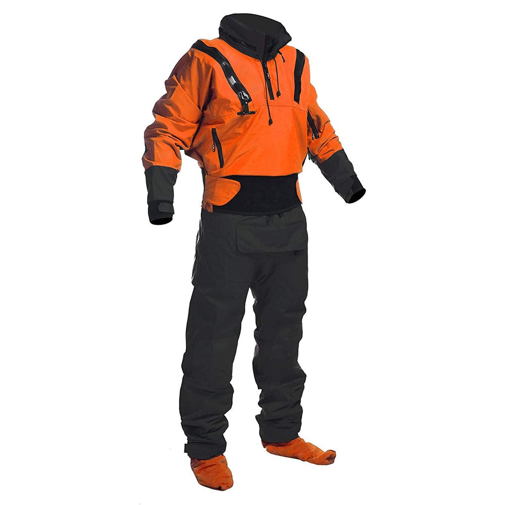 3.0 Ply Kayak Dry Suit 2022 Waterproof With Latex Orange Drysuit Fullsuit for Men Expedition Paddling Rafting SUP Adventure