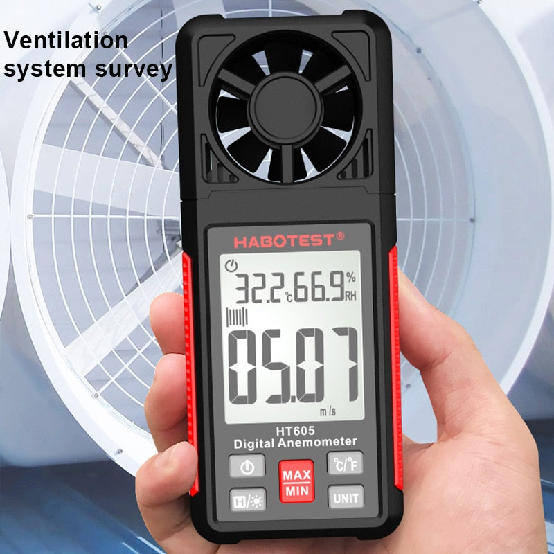 High Precision Anemometer HT605 Digital Handheld Anemometer Waterproof Wind Speed Meter Outdoor Measure Windsurfing Tester