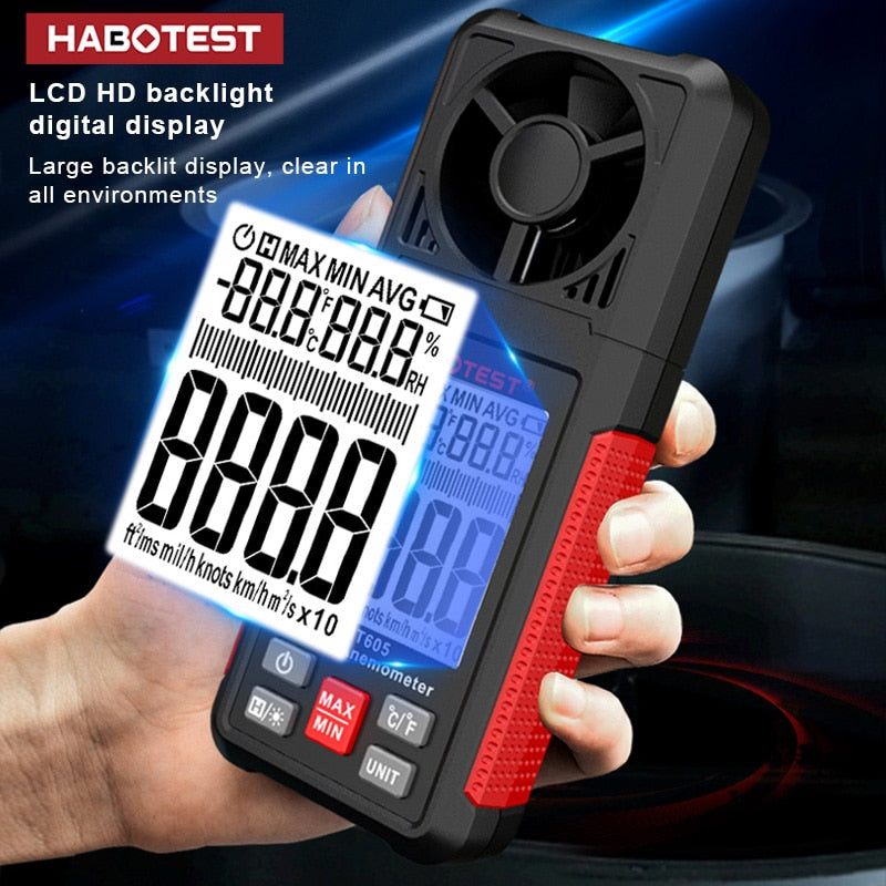 High Precision Anemometer HT605 Digital Handheld Anemometer Waterproof Wind Speed Meter Outdoor Measure Windsurfing Tester