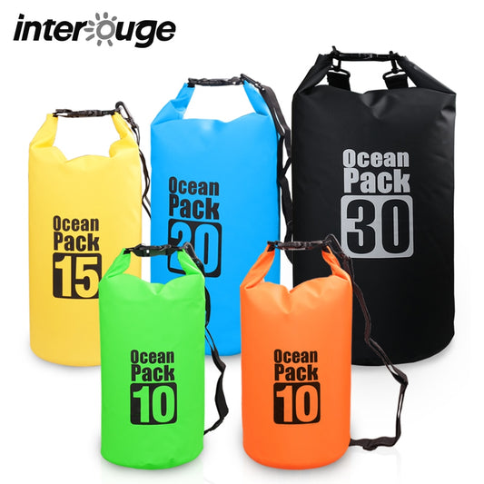 Outdoor Waterproof Dry Backpack Water Floating Bag Roll Top Sack For Kayaking Rafting Boating River Trekking Swimming Camping