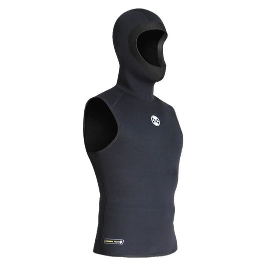 Colete de mergulho de neoprene 3mm com boné masculino, colete sem mangas com capuz, jaqueta de windsurf, roupa de banho à deriva