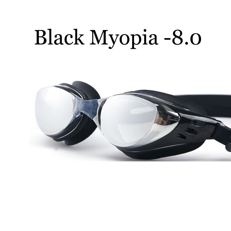 Myopia Swimming glasses -1.0~-10 Waterproof Anti-Fog arena Prescription swim eyewear water Silicone Big diving goggles Men Women
