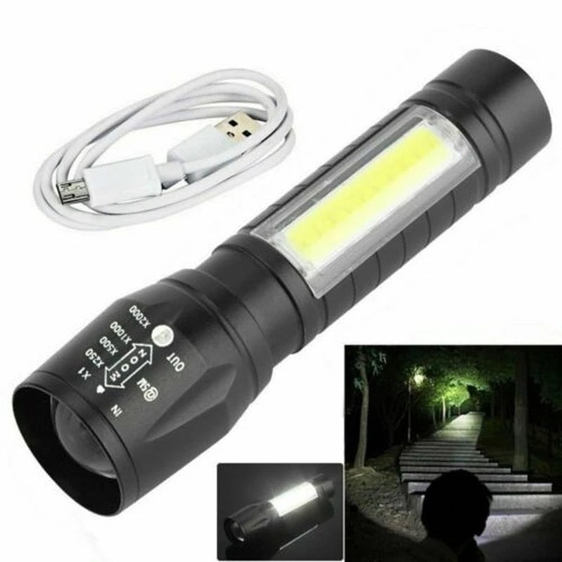 Lanterna forte luz recarregável zoom gigante brilhante xenon forças especiais casa ao ar livre portátil led lanterna luminosa