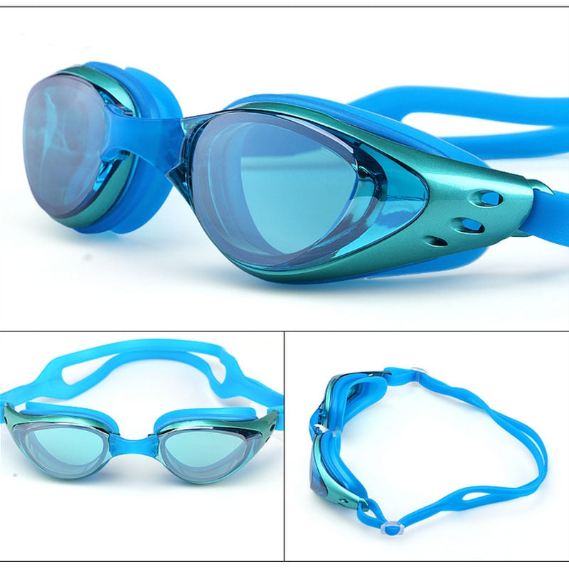 Myopia Swimming glasses -1.0~-10 Waterproof Anti-Fog arena Prescription swim eyewear water Silicone Big diving goggles Men Women