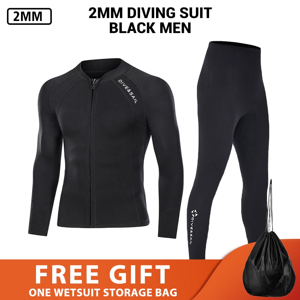 Neoprene 2MM 3MM Men Women Wetsuit Jacket Scuba Diving Suit Surf Snorkeling Underwater Fishing Spearfishing Kitesurf Equipment