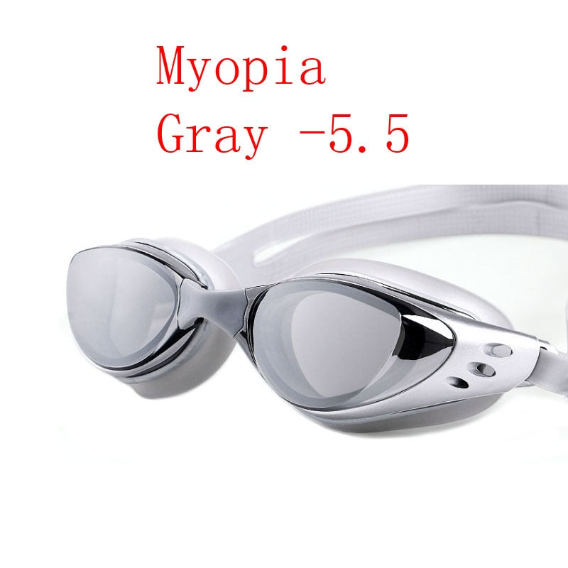 Myopia Swimming glasses -1.0~-10 Waterproof Anti-Fog arena Prescription swim eyewear water Silicone Big diving goggles Men Women