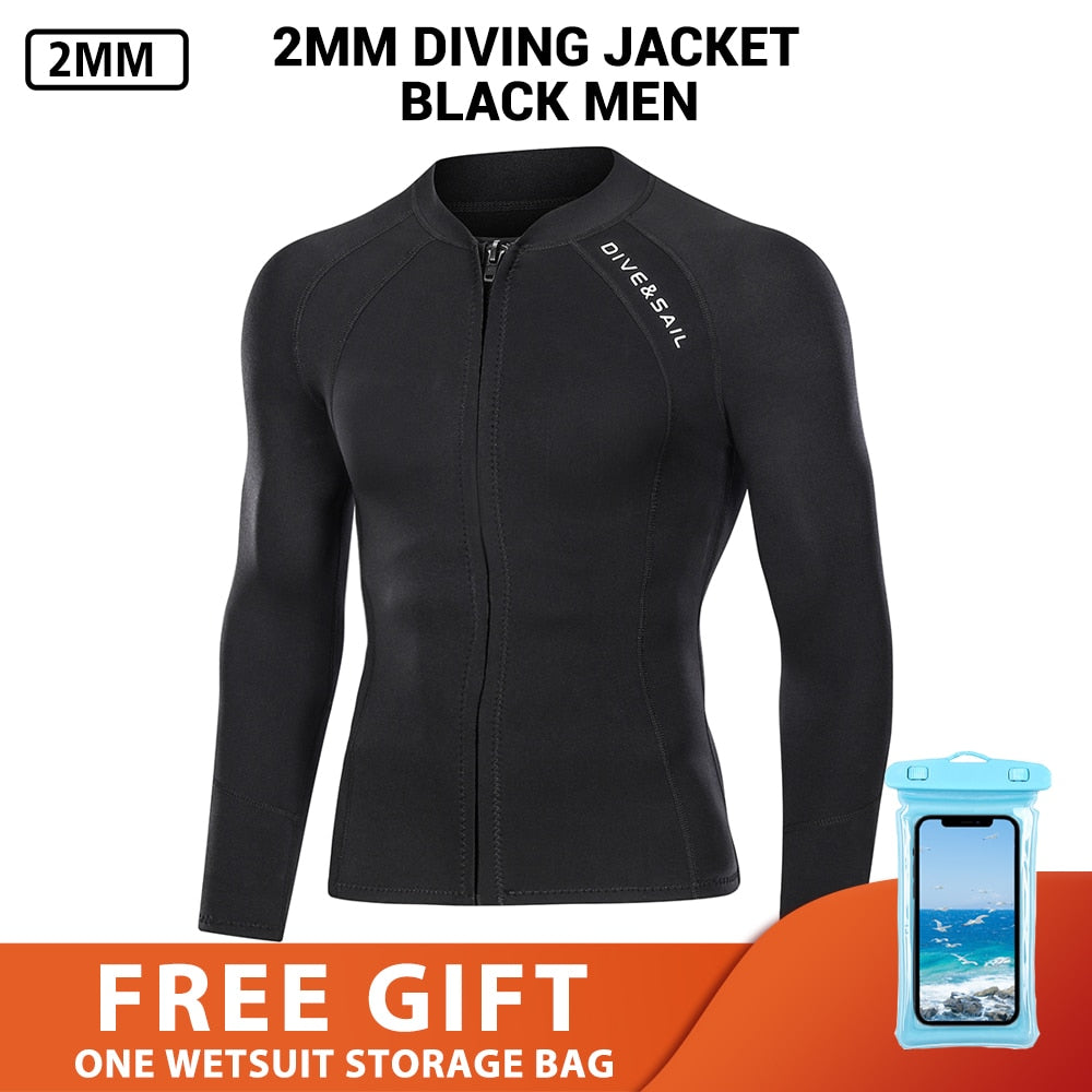 Neoprene 2MM 3MM Men Women Wetsuit Jacket Scuba Diving Suit Surf Snorkeling Underwater Fishing Spearfishing Kitesurf Equipment