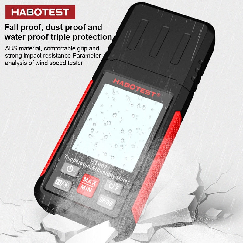 High Precision Anemometer HT605 Digital Handheld Anemometer Waterproof Wind Speed Meter Outdoor Measure Windsurfing Tester