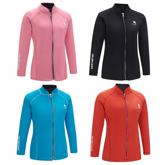 Novo 2mm neoprene wetsuit senhoras split superior jaqueta quente natação mergulho surf superior esportes aquáticos windsurf wetsuit topo